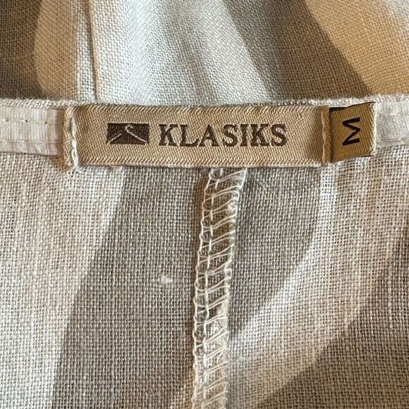 Klasiks Dress Womens Sz Medium Italian Linen Oversized Overlay Brown Lagenlook - Picture 8 of 11